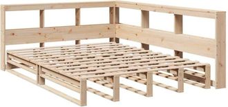 vidaXL Vidaxl - Cama Con Estanter&iacute;a Sin Colch&oacute;n Madera Maciza De Pino 160x200cm