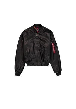 Alpha Industries MA-1 Faux Leather Vintage Bomber Jacket Women
