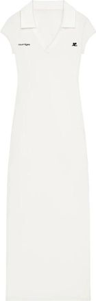 Courr&egrave;ges Sports Polo Lange Jurk - Dames - Maxi kleedjes - Wit - M - Polyester - Kleedjes