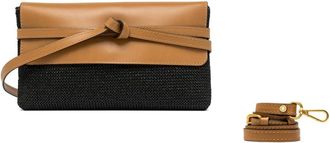 Gianni Chiarini Cross Body Bags, female, Brown, Size: ONE SIZE Belty Straw and Leather Crossbody Bag