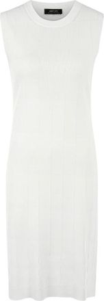 Marc Cain Geribde Cut-Out Jurk - Dames - Korte kleedjes - Wit - XL - Kleedjes