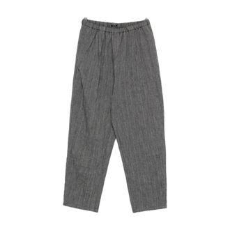 Apuntob Straight Trousers, female, Gray, Size: L Beige Wool Linen Blend Trousers