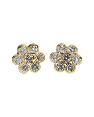 Bulgari Flower Cluster 18K Gold 3.00 ct. tw. Diamond Earrings (Authentic Pre-Loved)