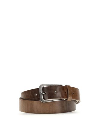 Brunello Cucinelli Hand-Carved Calf Leather Belt - Brown
