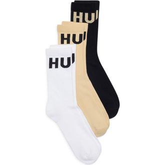BOSS 3-Pack Iconic Logo Crew Socks in Black Multi at Nordstrom Rack, Size 7-13