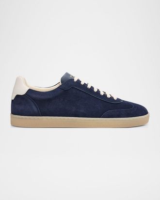 Brunello Cucinelli Men & apos;s Suede T-Toe Low-Top Sneakers
