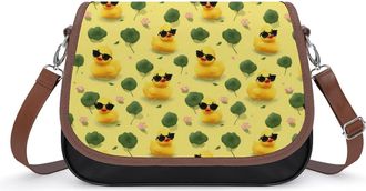 Generic Rubber Duck Eyesglasses Crossbody Bags for Women Shoulder Messenger Bag Purse Handbags