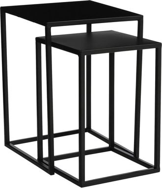 MiCa Decorations Mesa auxiliar goa negro h42xb30xl30cm
