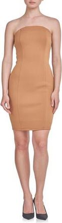 endless rose Strapless Scuba Body-Con Minidress in Camel at Nordstrom Rack, Size X-Small