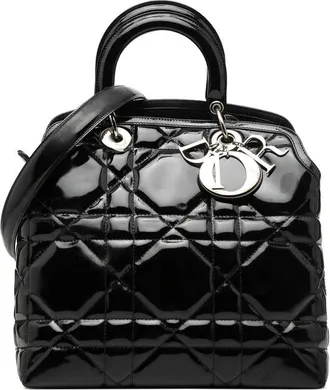 Dior Pre-owned Dior Medium Patent Cannage Polochon Granville Satchel Ladies GSDUPKLJITIW1YZ8