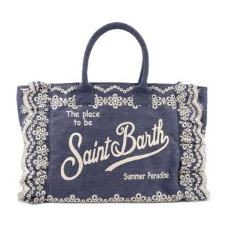 MC2 Saint Barth Tote Bags, female, Blue, Size: ONE SIZE Sangallo Vanity Volant N Shoulder Bag