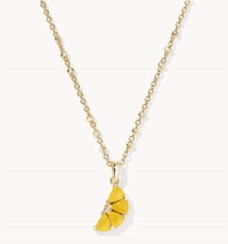 Kendra Scott Womens Lemon Short Pendant Necklace In Gold