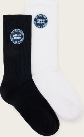 AllSaints Williams X AllSaints Embroidered Socks 2 Pack, Size: S/M