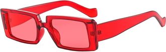 Generic Women Commuter Small Frame Sunglasses Men Vacation Outdoor Square Sun Glasses(Red)