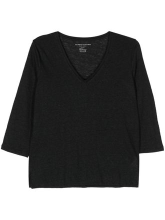 Majestic Filatures T-shirt con scollo a V - Nero
