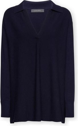 Elena Miro Dames, Truien, Blauw, Maat: 2XL Viscose