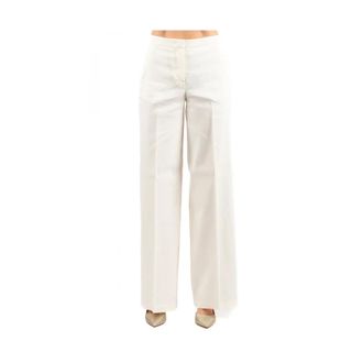 Pinko Wide Trousers, female, White, Size: XS Stylish Pink Trousers