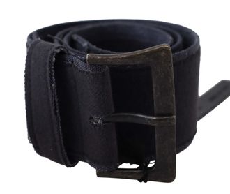 Ermanno Scervino Womens Black Leather Wide Buckle Waist Luxury Belt - One Size