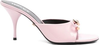 Versace Glossy Finish Sandals With Delicate Bow