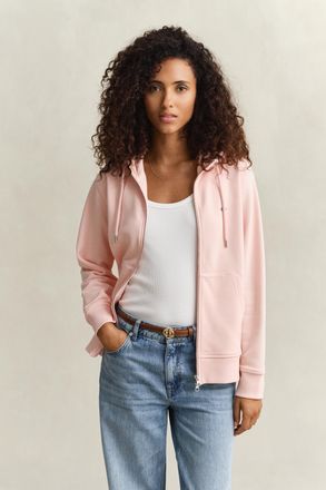 GANT Women Shield Zip Hoodie (XXL) APRICOT PINK