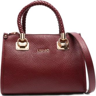 Liu Jo Structured Burgundy Handbag With Braided Handles