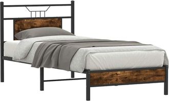 vidaXL Estructura de cama sin colchón madera roble ahumado 90x200 cm Vidaxl