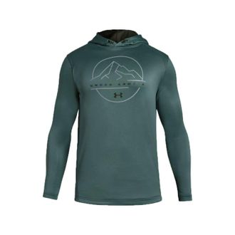 Under Armour Mens Tech Terry Mtn Graphic Hoodie In Toddy Green