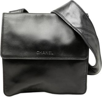 Chanel Pre-owned Messenger Bag - unisex - Vintage Schoudertas - Zwart - ONE Size - Leer - Vintage