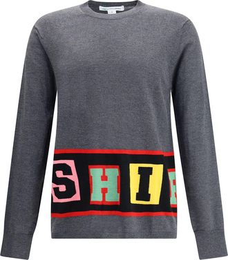 Comme Des Garçons Crewneck Sweater With Colorful Lettering