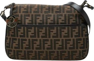 Fendi Pre-owned Shoulder Bags, female, Brown, Size: ONE SIZE Pre-owned Vintage Zucca Shoulder Bag