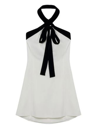 SIMKHAI Jolie velvet-tie mini dress - White
