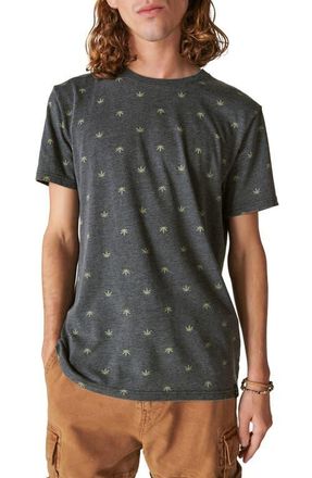 Lucky Brand Venice Leaf Print T-Shirt in Grey Multi at Nordstrom, Size Xx-Large