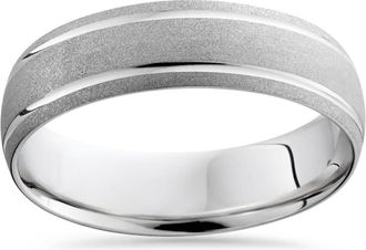 Pompeii3 Mens 950 Platinum Brushed Comfort Fit Wedding Ring Band Size Selectable