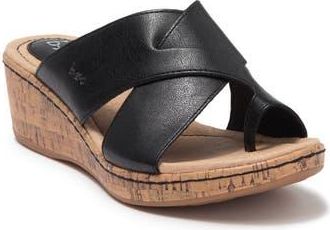 B&oslash;rn Summer Crisscross Wedge Sandal in Black at Nordstrom Rack, Size 10