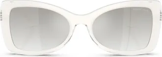 Michael Kors Malaga 53mm Gradient Butterfly Sunglasses in White /Grey Clear Gradient at Nordstrom