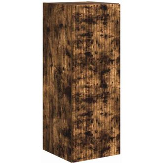 vidaXL Mueble De Tv Montado En La Pared Roble Ahumado 30 X 31 X 80 Cm Vidaxl