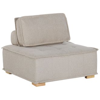Beliani Beliani - Sof&aacute; De Poli&eacute;ster Beige Madera Clara M&oacute;dulo De 1 Plaza Escandinavo Moderno Tibro