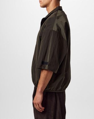 Fear of God Mens Essentials Half Zip Mockneck Shirt Green Clothing > Polo & T-Shirts