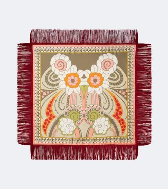 La DoubleJ Fringed printed silk twill scarf