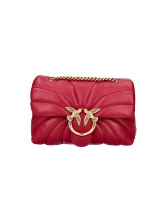 Pinko Red Quilted Leather Mini Love Bag Puff Shoulder Bag