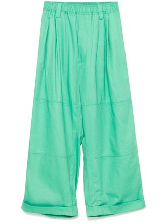 Meryll Rogge Workware drawstring chino pant - unisex - Cotton/Cotton - L - Green