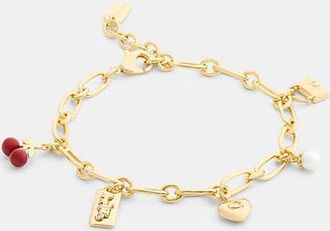 Coach Cherry And Heart Charm Bracelet