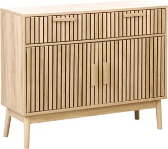 Beliani Aparador De Estilo Escandinavo Con Cajones Almacenaje Con Puertas Aparador De Madera De Ingenier&iacute;a Lynwood