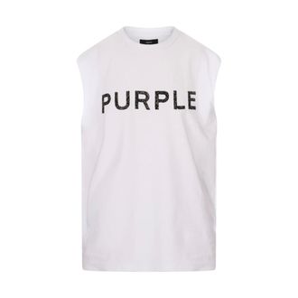 Purple Sleeveless Tops, male, White, Size: XL Crystal Tank Top