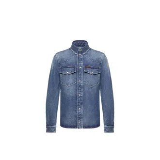 Moncler Moncler Denim Shirt Jacket, Men, Blue, Size: 3xl