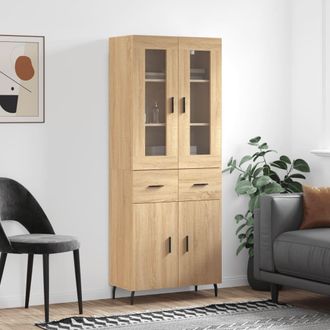 Berkfield Home Highboard Sonoma Oak 69.5x34x180 cm Engineered Wood in Brown