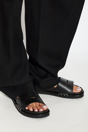J.W.Anderson Leather Slides, Womens, Black