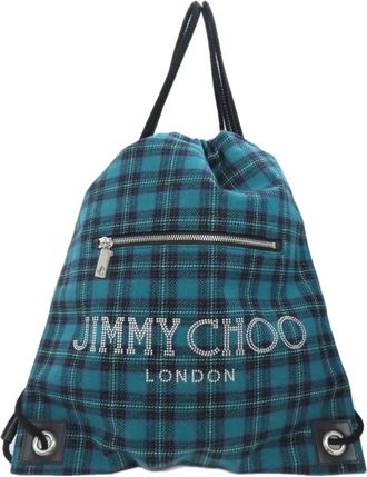 Jimmy Choo London Green Canvas Backpack (Pre-Owned)
