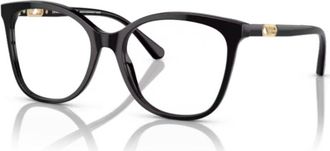 Emporio Armani 3231 Vista Cat-Eye Black Acetate Sunglasses with Gold Accents