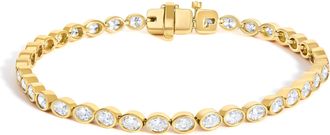House of Brilliance 14K Yellow Gold 3 3/4 Cttw Oval Diamond East West Bezel Set Tennis Bracelet